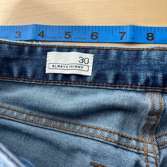 GAP Womens Always Skinny Distressed Jeans Size 30/10 Medium Wash Stretch - Picture 9 of 13